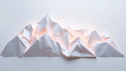  Illuminated Paper Mountains: Minimalist Landscape Art