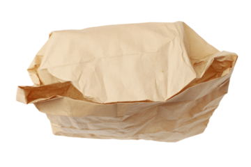a brown paper bag with a brown handle