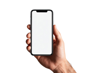 Smartphone held in hand, blank screen (1)