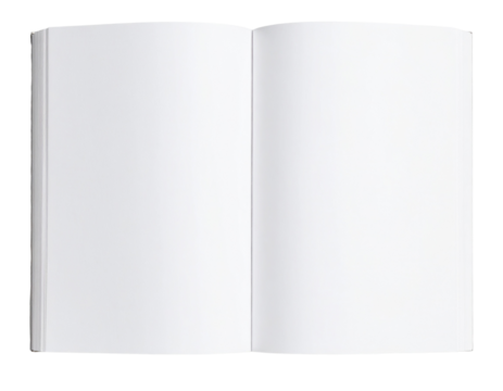  Open Book with Blank Pages, Centered Front View, isolated transparent background png