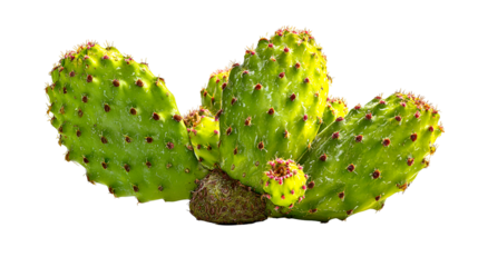 Prickly Pear Cactus Pad Closeup Vibrant Green Desert Plant