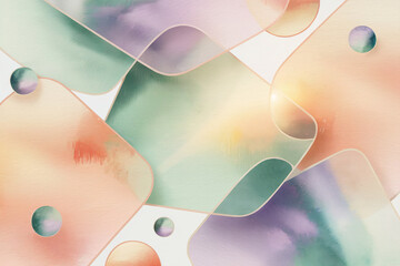Abstract watercolor shapes with pastel hues and subtle gradients image