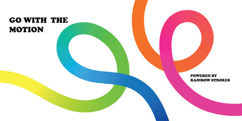 Fototapeta premium Vibrant Spectrum Wave Design – Abstract Curved Gradient Lines for Modern Creative Backgrounds and Digital Artwork