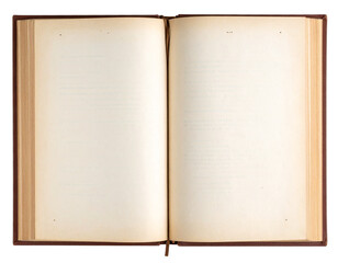 Fototapeta premium Open Book with Text and Bookmarks, Top-Down View, isolated transparent background png