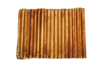 a piece of rusted corrugated is shown on a white background