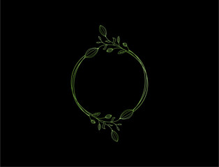 Elegant light green floral frame design