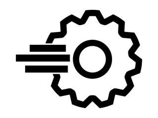 Gear Setting Icon, Cog Wheel Vector Isolated on White for App or Website UI
