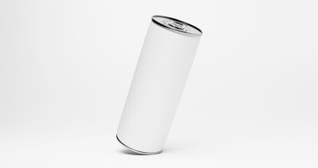 Leaning Beverage Can Mockup Tilted View