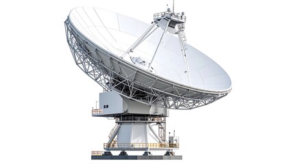 Large white satellite dish antenna