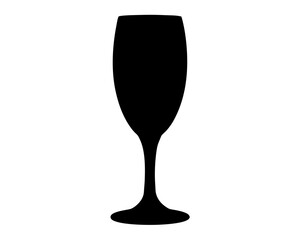 Elegant Champagne Flute Silhouette on White Background for Celebratory Occasions