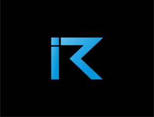 Modern geometric i and r logo design