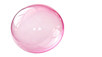Obraz premium Shiny pink bubble isolated on white background PNG. AI GENERATED.