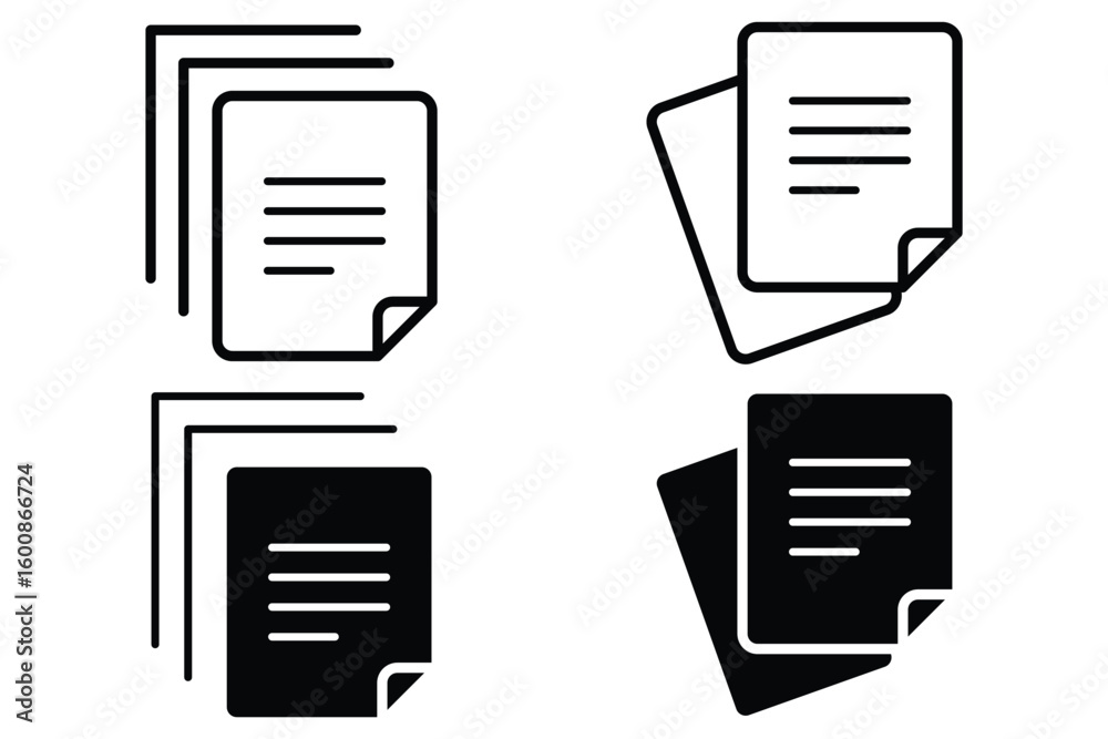 Fototapete document line icon. paper document icons set. document icon set vector. document icon vector isolate