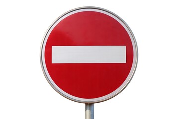 No Entry Sign: Red Circle with White Horizontal Bar Traffic Regulation