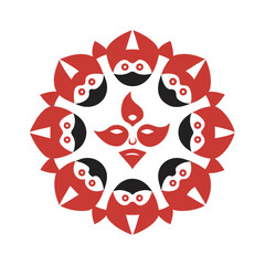 Greco Roman Theater Mask Mandala Design