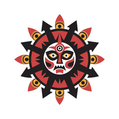 Amazonian Tribal Mask Mandala Art