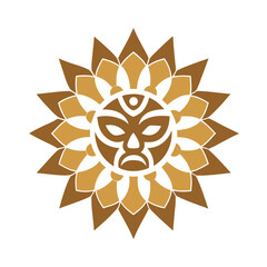 Tribal African Mask Mandala Design Illustration