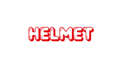 Fototapeta premium Red Helmet Text Graphic.