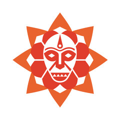 Traditional Berber Mask Mandala Illustration