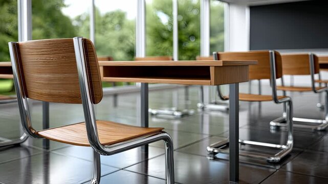 Modern classroom design with spacious layout and natural light for enhanced learning environment
