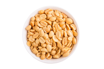 Fototapeta premium a bowl of peanuts on a white surface