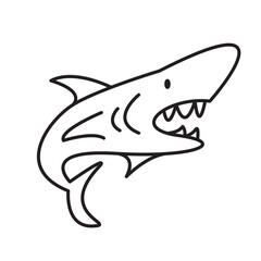Shark icon on white background