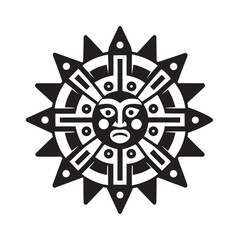 Mayan Ceremonial Mask Mandala Design Art