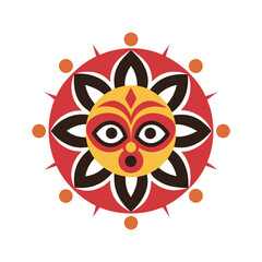 Indian Kathakali Mask Mandala Design Art