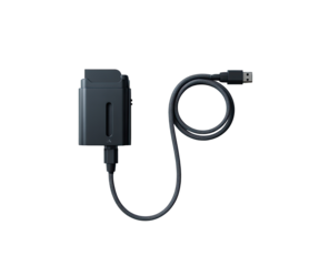 Dark gray USB device with cable