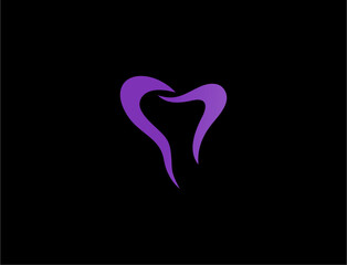 Purple tooth graphic design