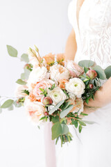 Wedding Bride Flowers White Pink Florals Bouquet