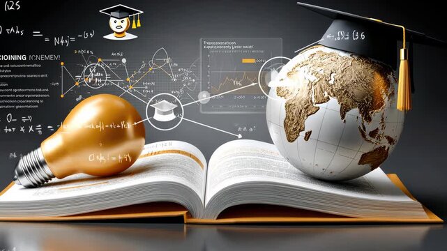 Explore the intersection of education, innovation, and global knowledge with a unique visual display of learning tools and concepts
