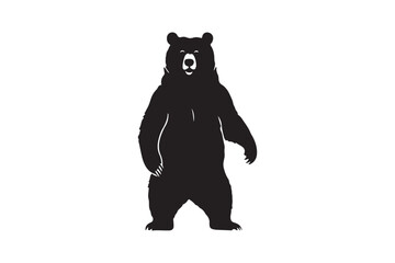 Fototapeta premium Black bear standing upright on white background