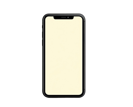 Black smartphone with pale yellow screen