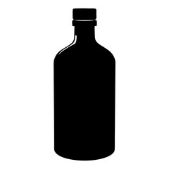 Black silhouette of a bottle with cap and smooth curves