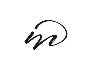 Handwritten stylized letter m logo design