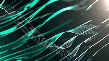 captivating 4K 3D loop glowing curved lines tiny flickering particles set against green background ideal abstract digital design video tech backdrops particle based compositing motion - Powered by Adobe