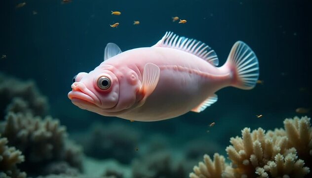 Blobfish pulsing in deep sea pressure