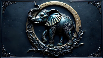 3D embossed crescent moon morphing into an Elephant 