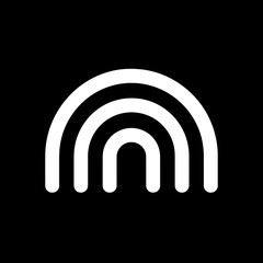 Abstract arches curve symmetrically against dark backdrop creating minimalist design simple shape