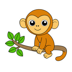 Obraz premium Monkey in a tree branch