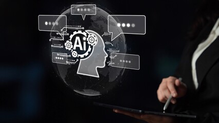 AI Assistant Brain Processor with LLM Technology, Big Data, Machine Learning, Generative AI for Business Support, Future Agentic AI Technology and Artificial Intelligence Prompt Engineering. Muxer