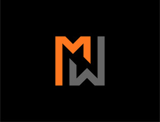Orange and gray monogram logo design