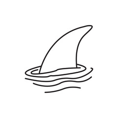 Shark Fin Icon on white background