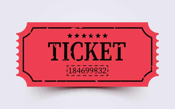 Vintage old ticket icons. Retro ticket design template. Ticket for cinema, movie, circus, carnival, film, festival. Vector illustration