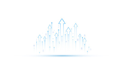 business arrow showing upward finance investment profit growth arrows on transparent background.