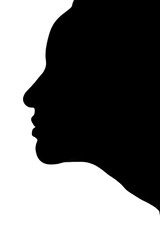 silhouette of a woman side face