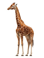 Obraz premium Giraffe, standing, detailed, profile view