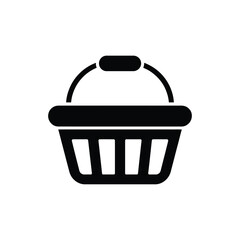 Simple black shopping basket icon