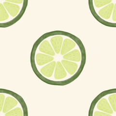 lime slices background repeating pattern